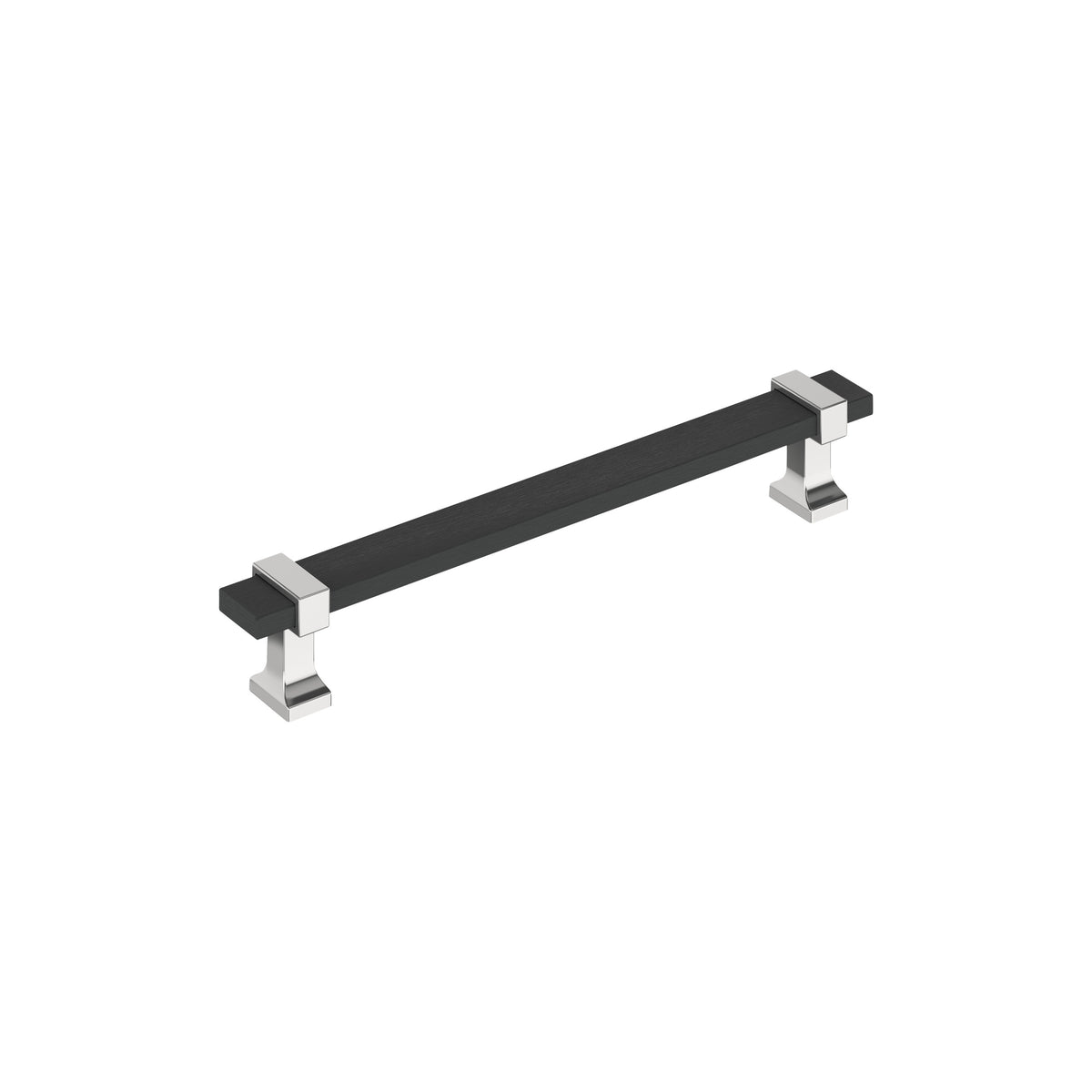 Amerock Overton Pull Matte Black/Polished Chrome 6-5/16" Center-to-Center