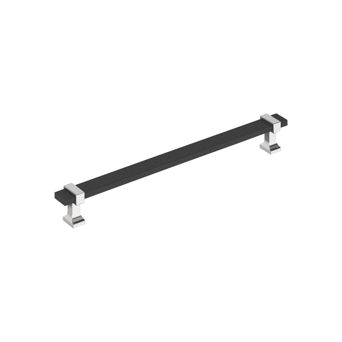 Amerock Overton Pull Matte Black/Polished Chrome 8-13/16" Center-to-Center