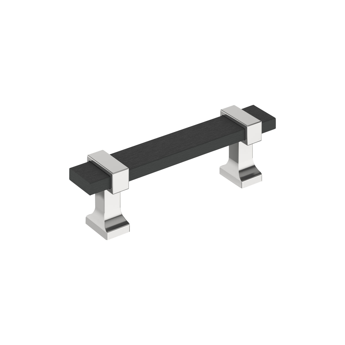 Amerock Overton Pull Matte Black/Polished Chrome 3 in. Center-to-Center