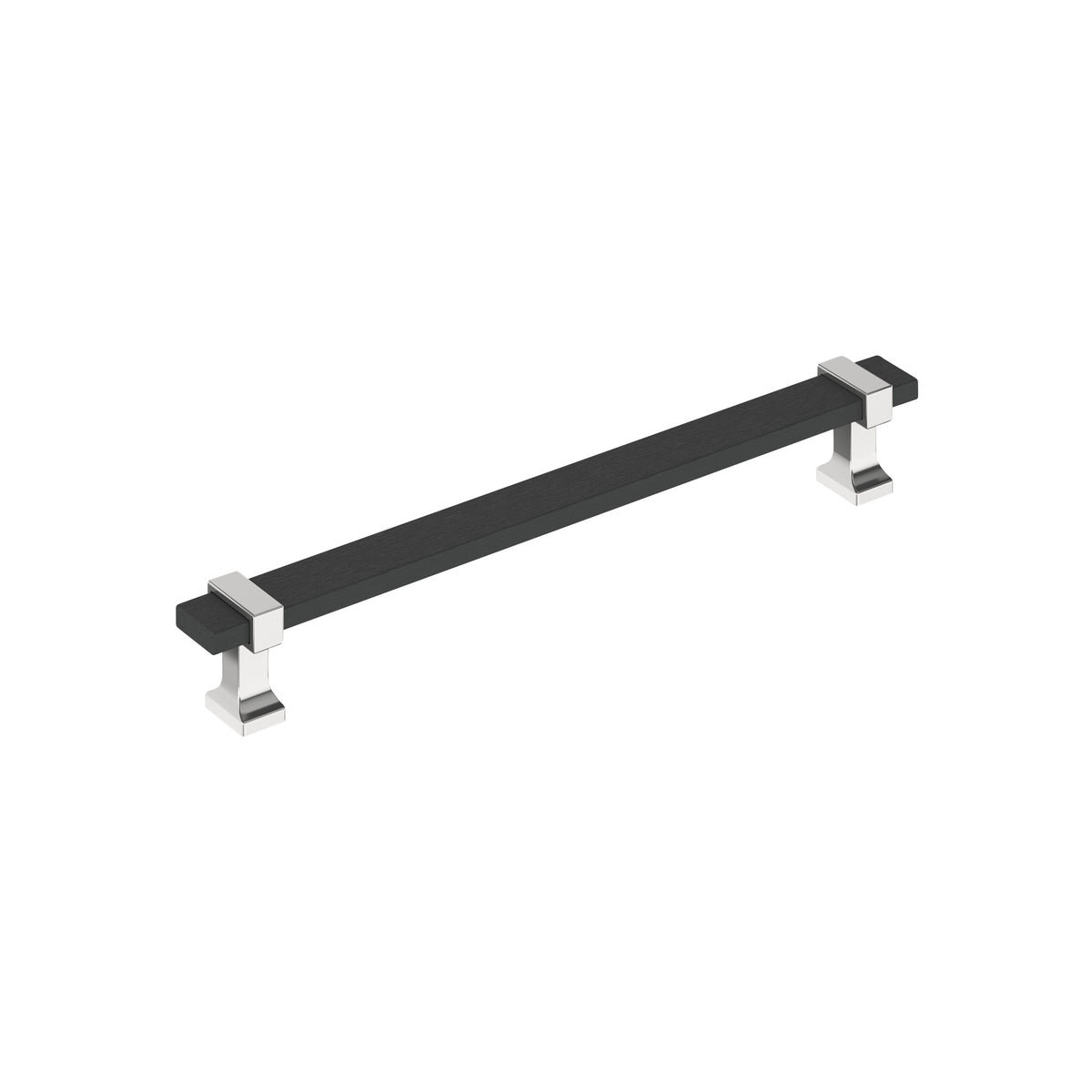 Amerock Overton Pull Matte Black/Polished Chrome 7-9/16 in. Center-to-Center