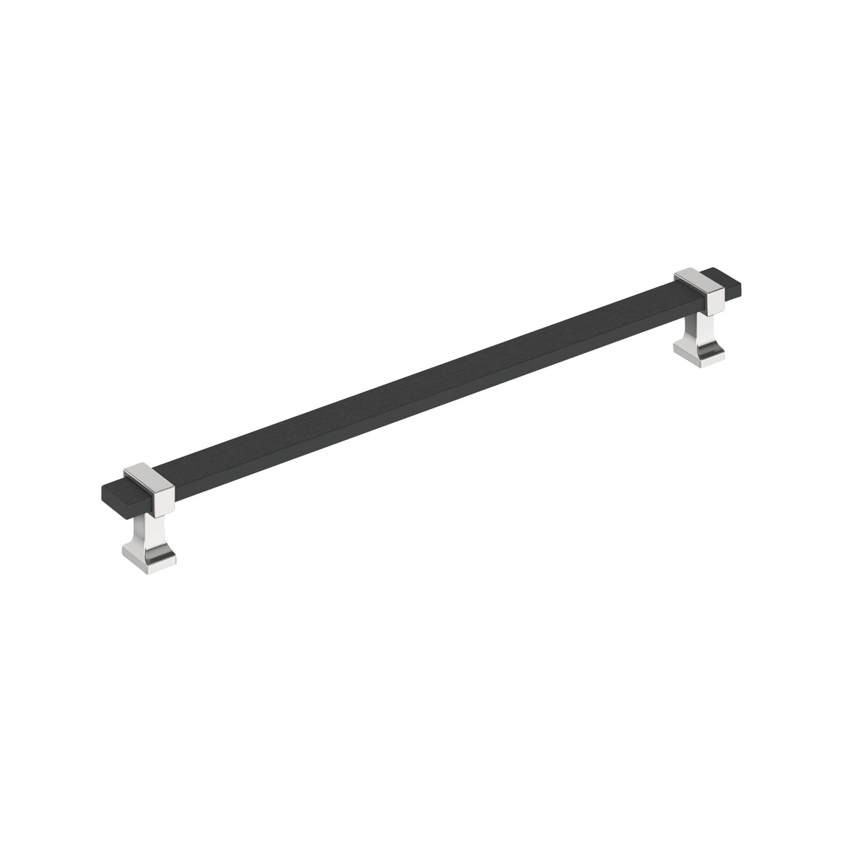 Amerock Overton Pull Matte Black/Polished Chrome 10-1/16 in. Center-to-Center