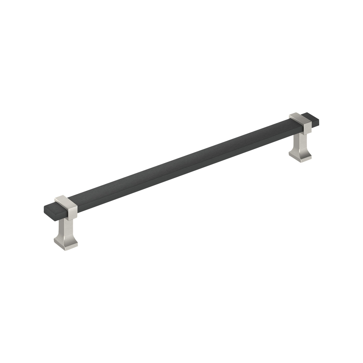 Amerock Overton Pull Matte Black/Satin Nickel 12 in. Center-to-Center