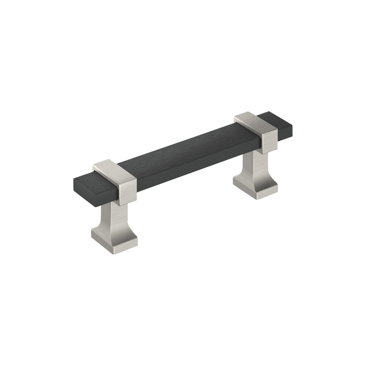 Amerock Overton Pull Matte Black/Satin Nickel 3 in. Center-to-Center
