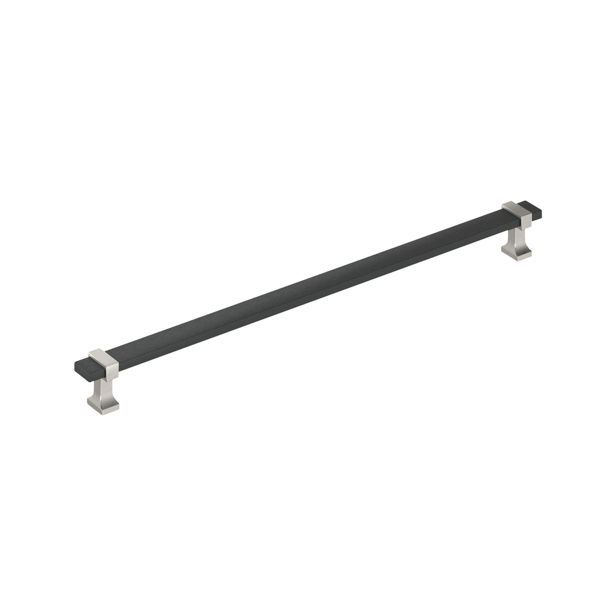 Amerock Overton Pull Matte Black/Satin Nickel 12-5/8 in. Center-to-Center