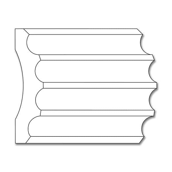 Traditional Crown, 4 1/8"w x 13/16"d Poplar