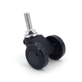 Sugatsune Parts Separable Steel Threaded Stem Caster With Glide  Black 12 mm