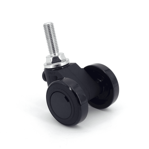 Sugatsune Parts Separable Steel Threaded Stem Caster With Glide  Black 12 mm
