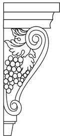 Grape Corbel 4 W X 10 H X 5 D - Hallmark Frost by Fabuwood
