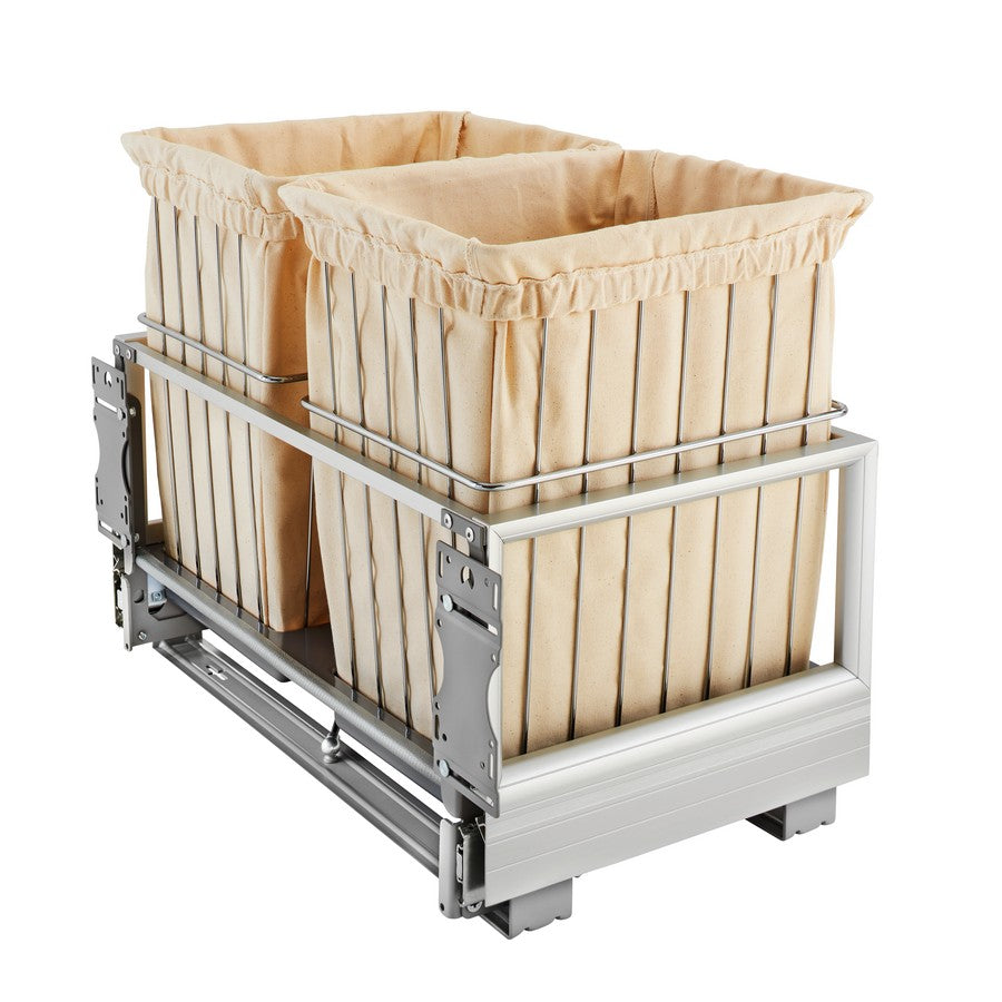 Rev-a-shelf Double Wire Hamper With Rev-A-Motion, Grey