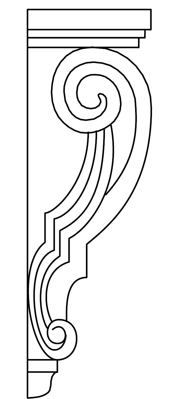 Small Traditional Corbel 3 W X 6 H X 3 D - Hallmark Frost by Fabuwood