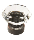 Amerock Traditional Classics Knob 1-5/16" Diameter, Clear/Oil-Rubbed Bronze