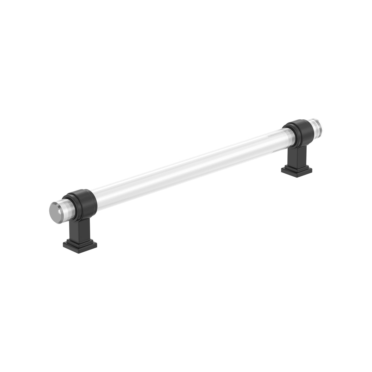 Amerock Glacio Pull Clear/Black Bronze 8 in. Center-to-Center