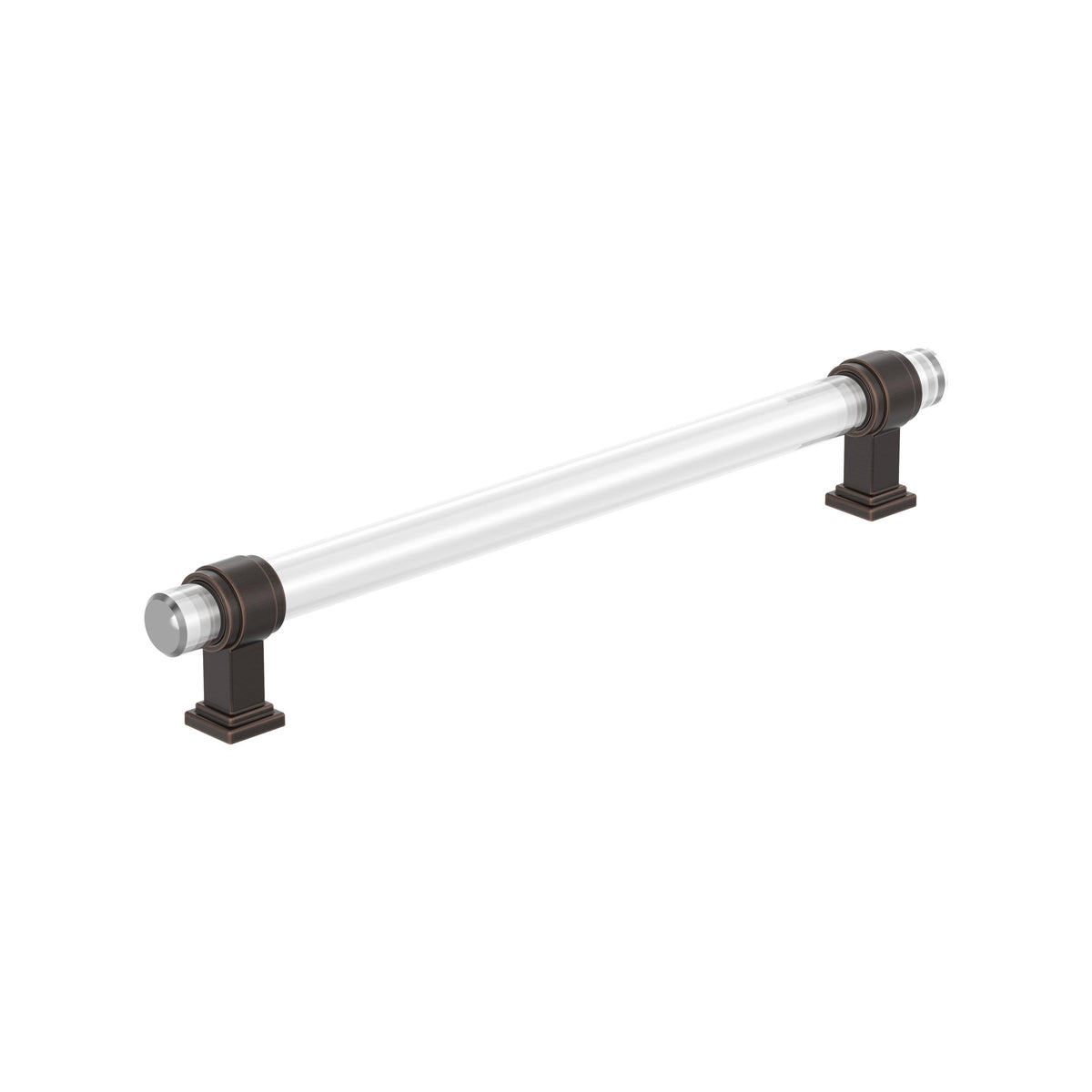 Amerock Glacio Pull Clear/Oil Rubbed Bronze 8 in. Center-to-Center, Clear/Oil-Rubbed Bronze