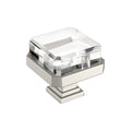 Amerock Glacio Premium Square Knob  Clear/Satin Nickel