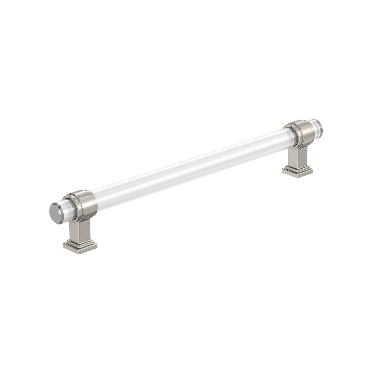 Amerock Glacio Pull Clear/Satin Nickel 8 in. Center-to-Center