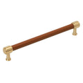 Amerock Fairlane Appliance Pull  Cognac Leather/Champagne Bronze 12" Center to Center
