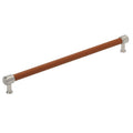 Amerock Fairlane Appliance Pull  Cognac Leather/Satin Nickel 18" Center to Center