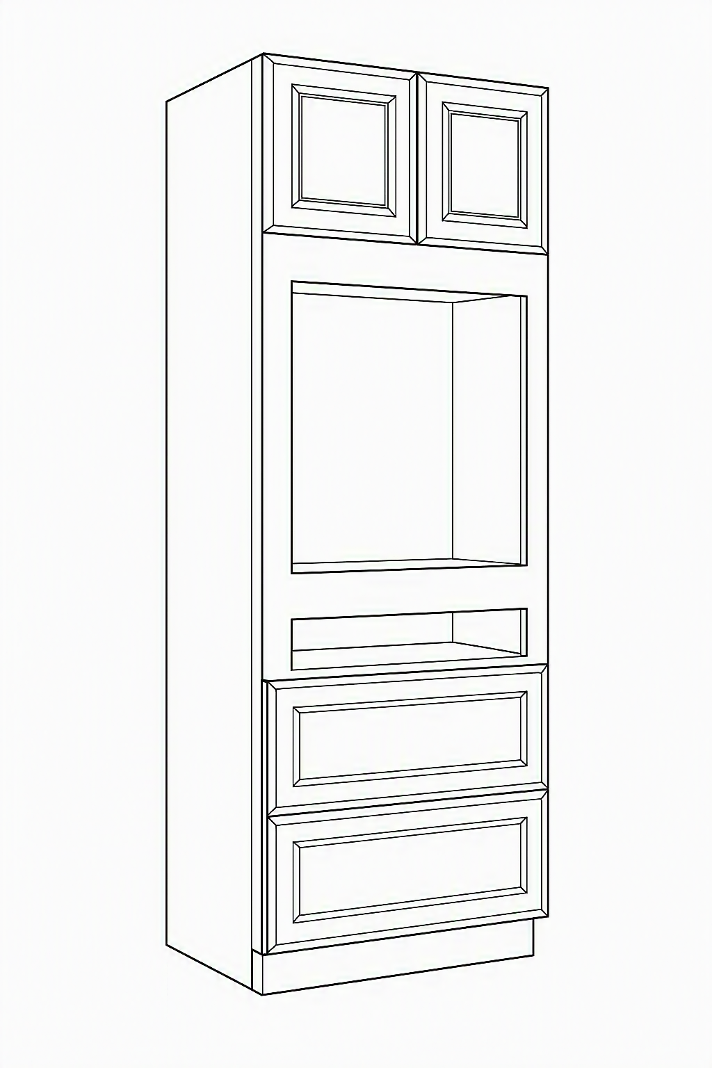 Combo Oven Cabinet 33 W X 84 H X 24 D - Timeless Shaker by TA Cabinetry