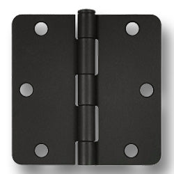 Deltana Steel Hinge 3-1/2 in. x 3-1/2 in. Non-Rermovable Pin Antique Brass 1/4 in. Radius