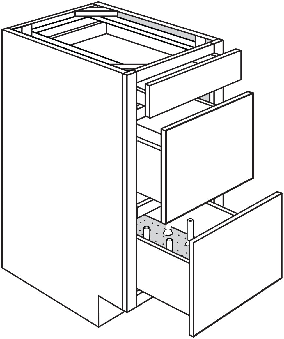 Base 3 Drawer w\ Peg System Dishware Organizer 30 W X 34-1\2 H X 24 D - Dover by JSI