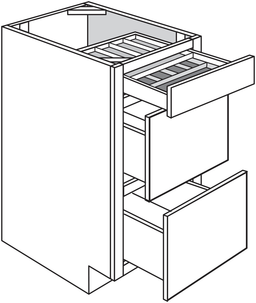 Base 3 Drawer w\ 2-Tier Cutlery Drawer 21 W X 34-1\2 H X 24 D - Dover by JSI