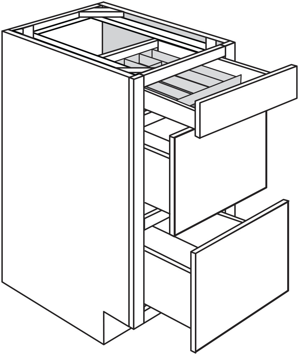 Base 3 Drawer w\ Utility Tray 24 W X 34-1\2 H X 24 D - Dover by JSI