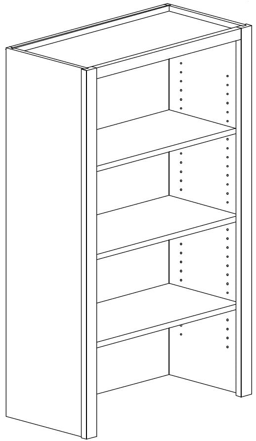 Desktop Bookcase 24 W X 54 H X 12 D - Teton Paint by Legend