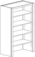 Desktop Bookcase 36 W X 60 H X 12 D - Rainier Rustic Stain by Legend
