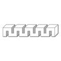 Square Traditional Split Foot, 4"w x 4 1/2"h x 2"d, 1 Pair Cherry