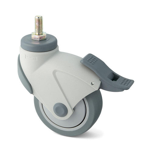 Dual Brake System Caster Threaded Bolt Type With Brake M12 x 1.75