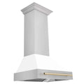ZLine Matte White Shell w/ Gold Handle 36 W X 23-3/4 D - by ZLine