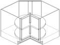 Lazy Susan Corner Base Cabinet 33 W X 34-1\2 H X 24 D (Plastic shelves) - Rushmore Stain by Legend