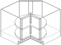 Lazy Susan Corner Base Cabinet 36 W X 34-1\2 H X 24 D (Plastic shelves) - Sierra Stain by Legend
