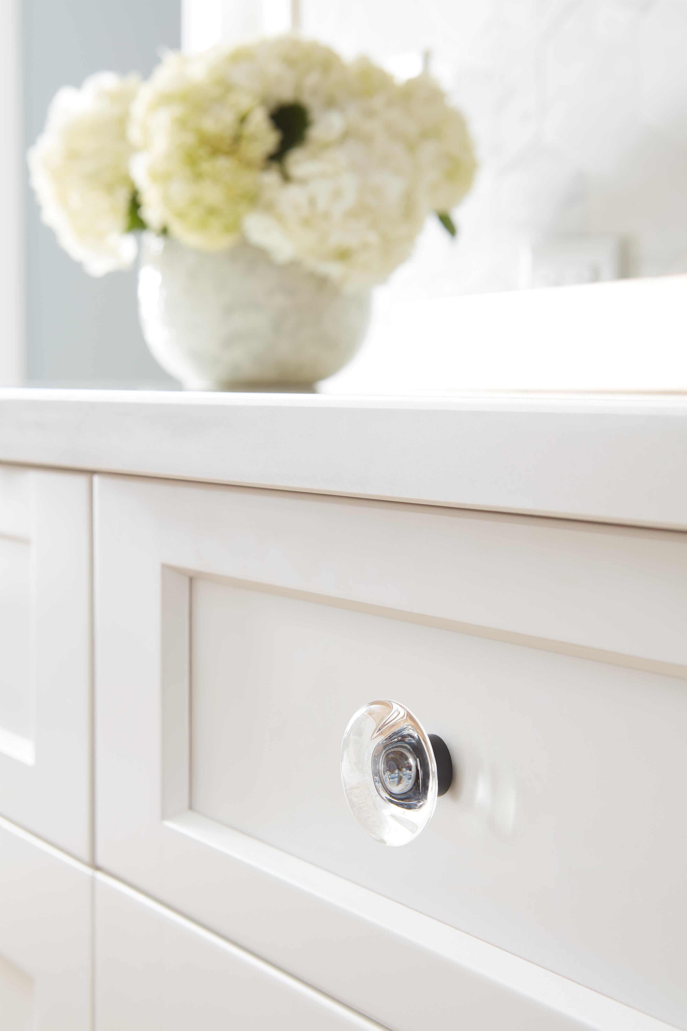 Amerock Glacio Knob  Clear/Black Bronze 1-3/4" Diameter Round