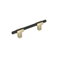 Amerock Urbanite Pull Golden Champagne/Matte Black 3-3/4" Center to Center