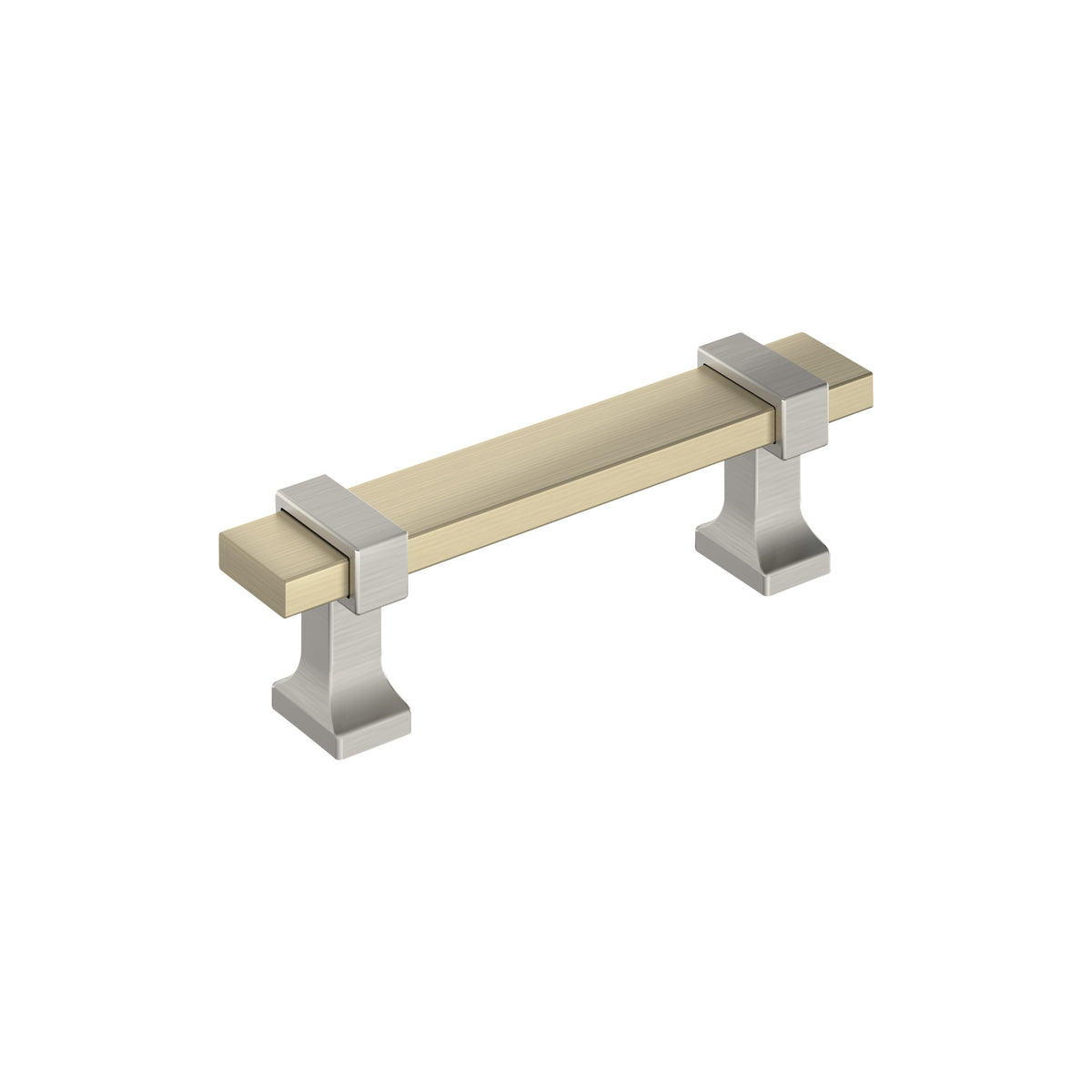 Amerock Overton Pull Golden Champagne/Satin Nickel 3 in. Center-to-Center