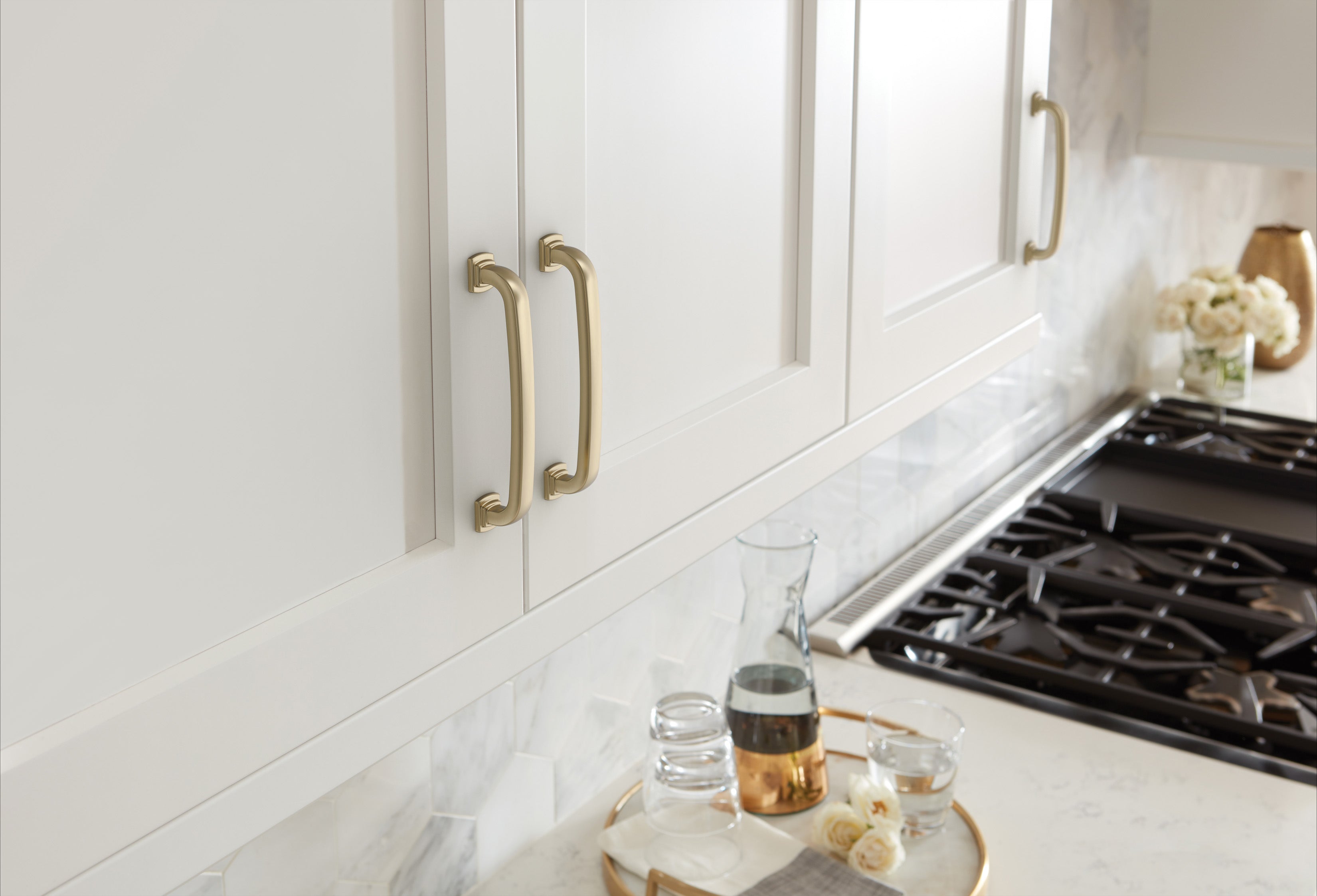 Amerock Surpass Pull 5-1/16" Center-to-Center, Golden Champagne