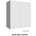 Wall Blind Corner 27-30 W X 30 H X 12 D (installs at 27-30 wide) - Illume Tuscany by Fabuwood