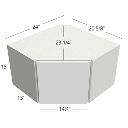 Wall Diagonal Corner 24 W X 15 H X 12 D - Catalina by Fabuwood