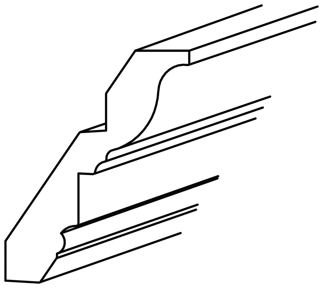 Crown Moulding Large Traditional 3-1\2 H X 3 D X 96 L - Dover by JSI