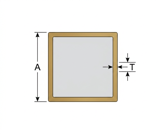 Square Tubing for 2" Tubing Polished Brass