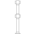 Double Ball Center Post for 1-1/2" Tubing 36" Length Polished Brass 36"