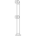 Double Flush Corner Post for 2" Tubing 36" Length Polished Brass 36"