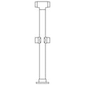 Double Flush Center Post for 2" Tubing 36" Length Polished Brass 36"