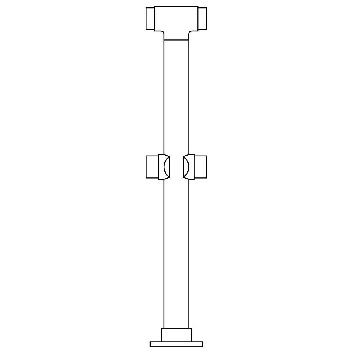 Lavi Double Flush Center Post for 2 in. Tubing 36 in. length Polished Brass 36 in.