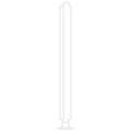 3/8" Dome Center Post for 2" Tubing Polished Brass