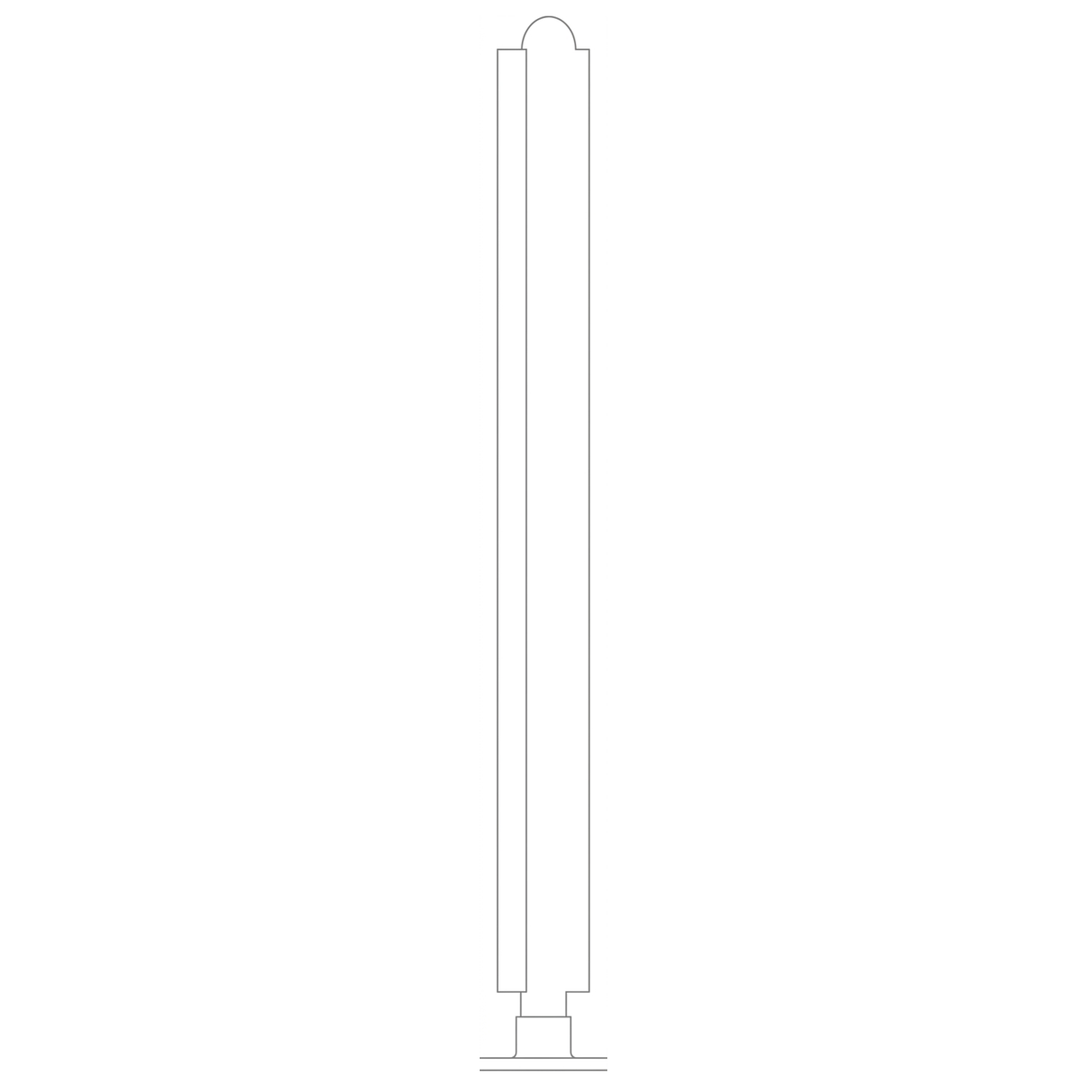 Lavi 3/8 in. Dome Center Post for 2 in. Tubing Polished Brass