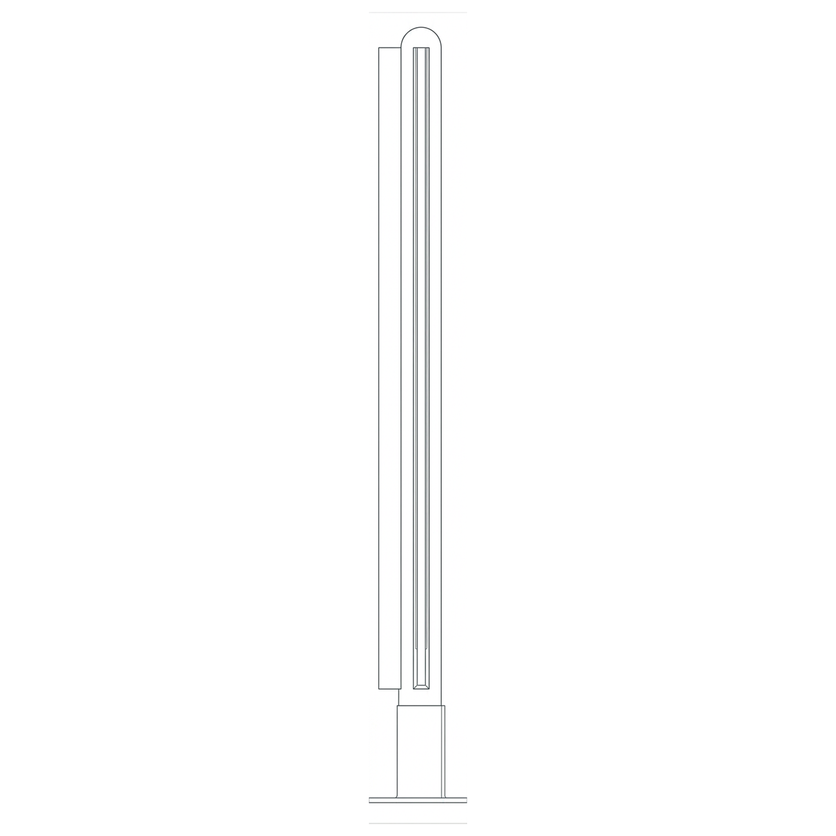 Lavi 3/8 in. Dome Corner Post for 2 in. Tubing Polished Brass