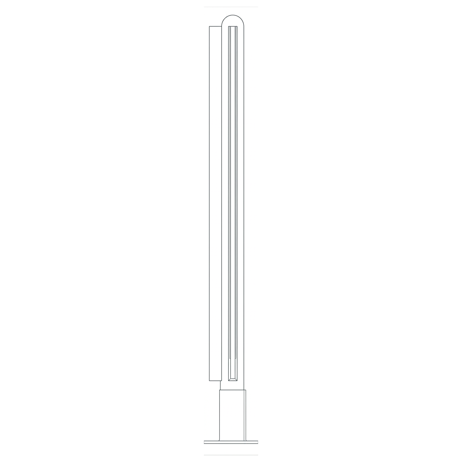 3/8" Dome Corner Post for 2" Tubing Polished Brass
