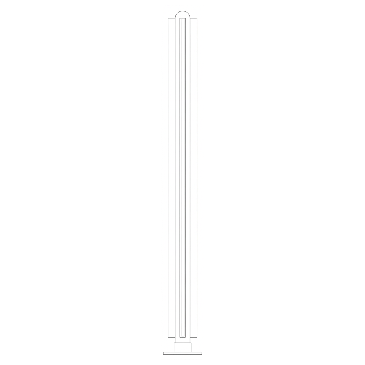 1/4" Dome Tee Post for 2" Tubing Polished Brass